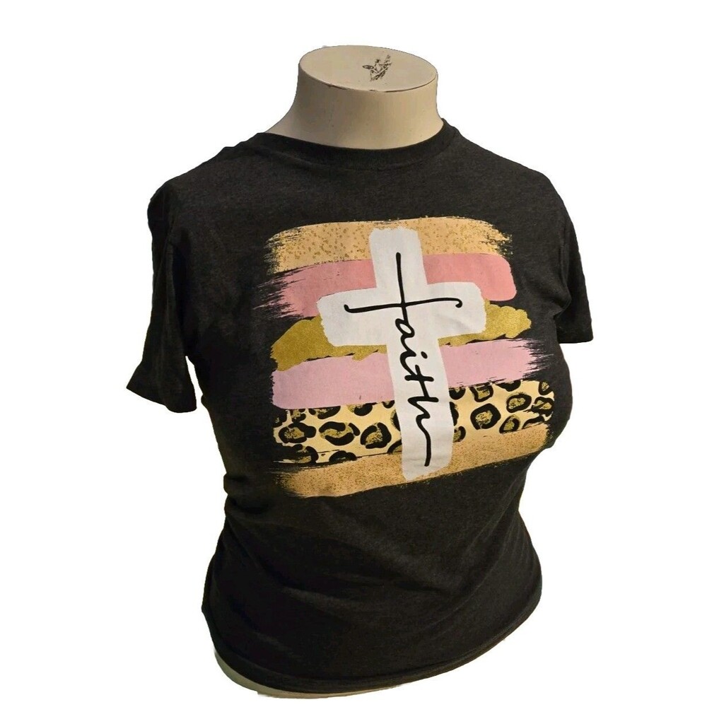 Love In Faith Womens Faith Shirt Size S Small Christian Prayer Tshirt Black